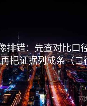 YY漫画像排错：先查对比口径有没有一致，再把证据列成条（口径回填）