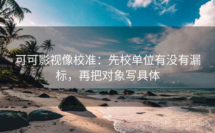 可可影视像校准：先校单位有没有漏标，再把对象写具体