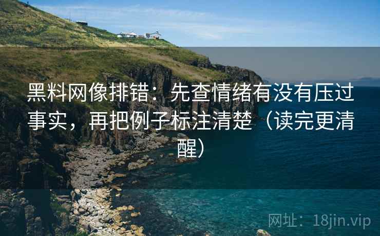 黑料网像排错：先查情绪有没有压过事实，再把例子标注清楚（读完更清醒）